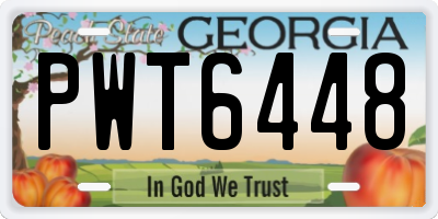 GA license plate PWT6448