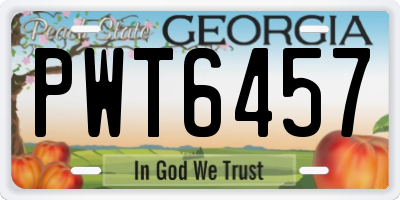 GA license plate PWT6457
