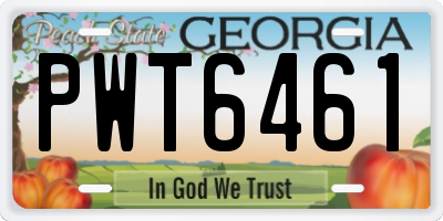 GA license plate PWT6461