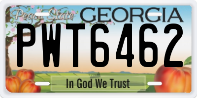 GA license plate PWT6462