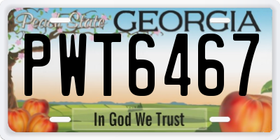 GA license plate PWT6467