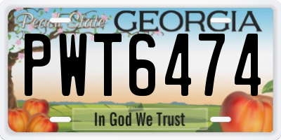 GA license plate PWT6474