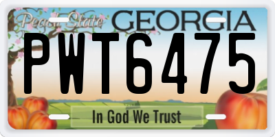 GA license plate PWT6475