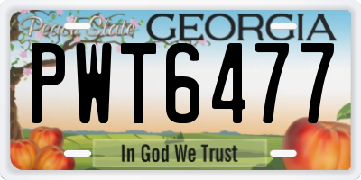 GA license plate PWT6477