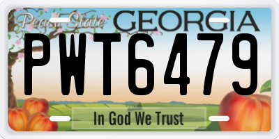 GA license plate PWT6479