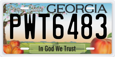 GA license plate PWT6483