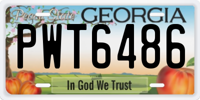 GA license plate PWT6486