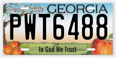 GA license plate PWT6488
