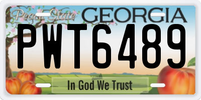 GA license plate PWT6489