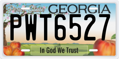GA license plate PWT6527