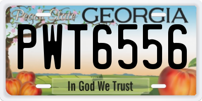 GA license plate PWT6556