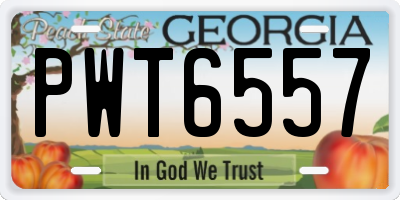 GA license plate PWT6557