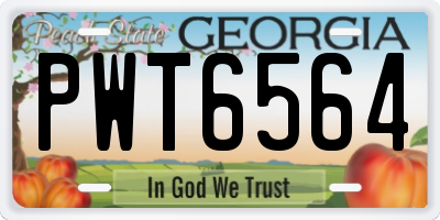GA license plate PWT6564