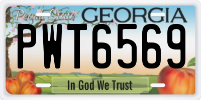 GA license plate PWT6569