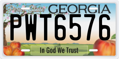 GA license plate PWT6576