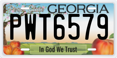 GA license plate PWT6579