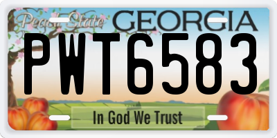 GA license plate PWT6583