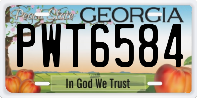 GA license plate PWT6584