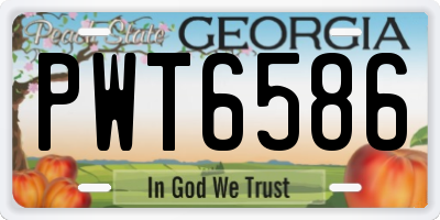 GA license plate PWT6586