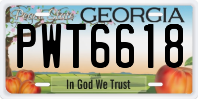GA license plate PWT6618