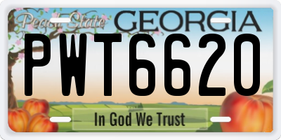 GA license plate PWT6620