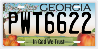 GA license plate PWT6622