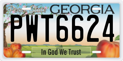 GA license plate PWT6624