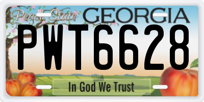 GA license plate PWT6628