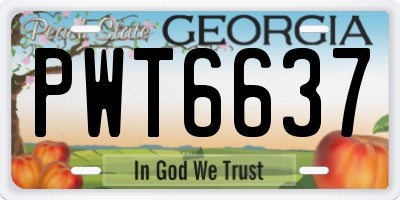 GA license plate PWT6637