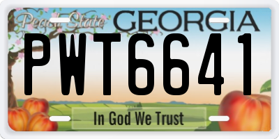GA license plate PWT6641