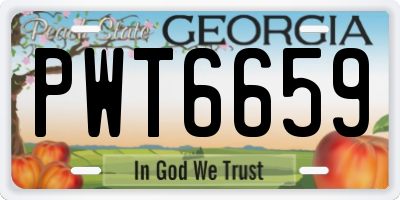 GA license plate PWT6659