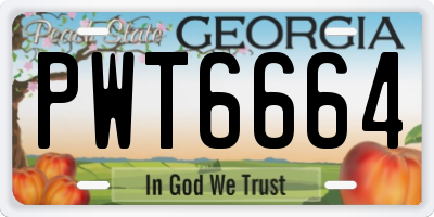 GA license plate PWT6664