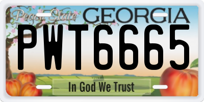 GA license plate PWT6665