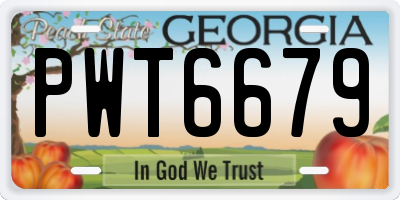 GA license plate PWT6679