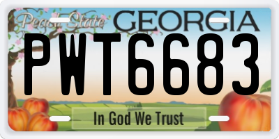 GA license plate PWT6683