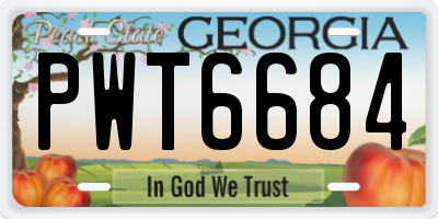 GA license plate PWT6684