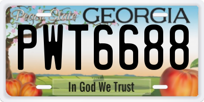 GA license plate PWT6688