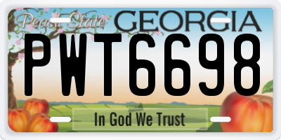 GA license plate PWT6698