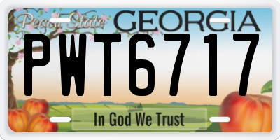 GA license plate PWT6717