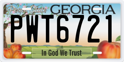 GA license plate PWT6721