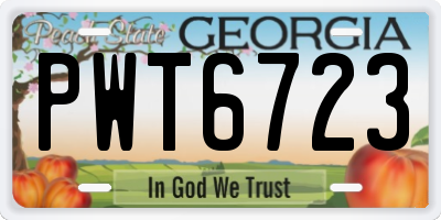 GA license plate PWT6723