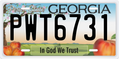 GA license plate PWT6731