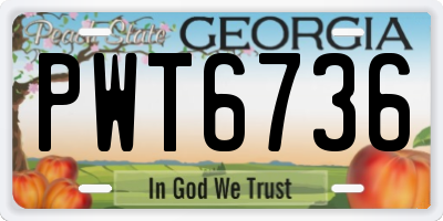 GA license plate PWT6736