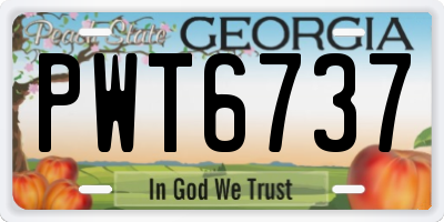 GA license plate PWT6737