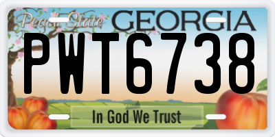GA license plate PWT6738