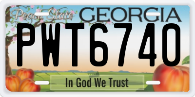 GA license plate PWT6740