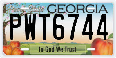 GA license plate PWT6744