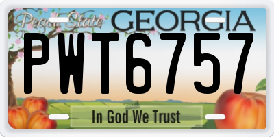 GA license plate PWT6757
