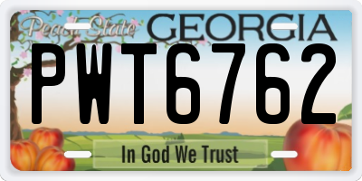 GA license plate PWT6762