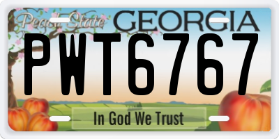 GA license plate PWT6767